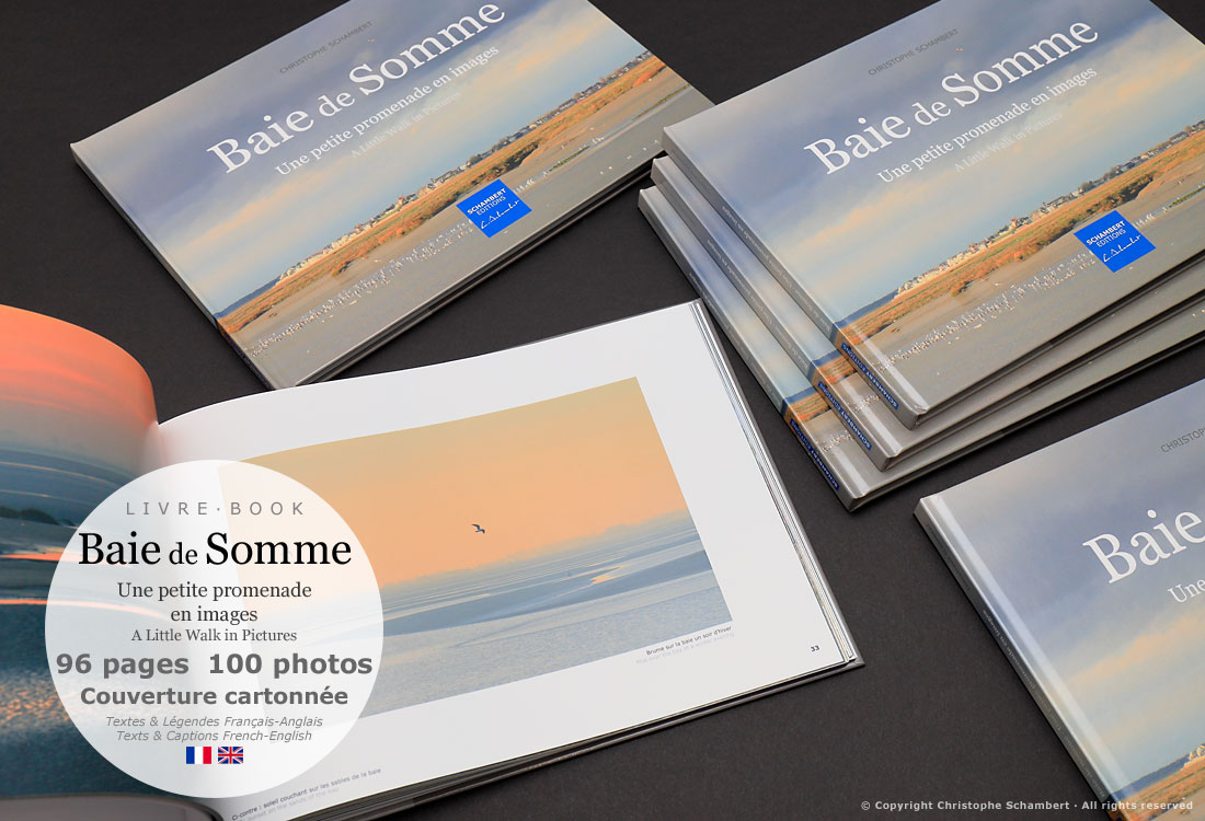 Livre Photo - Baie de Somme Une petite promenade en images - Couverture carton - Extrait coucher de soleil - Christophe Schambert - Schambert Editions