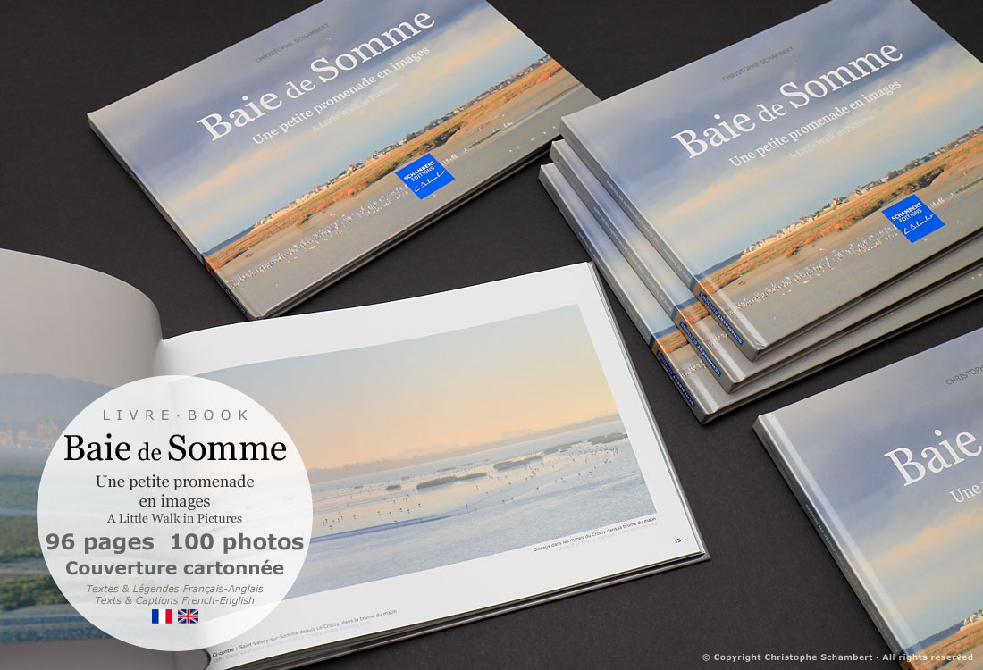 Livre Photo - Baie de Somme Une petite promenade en images - Couverture carton - Extrait brume sur marais - Christophe Schambert - Schambert Editions