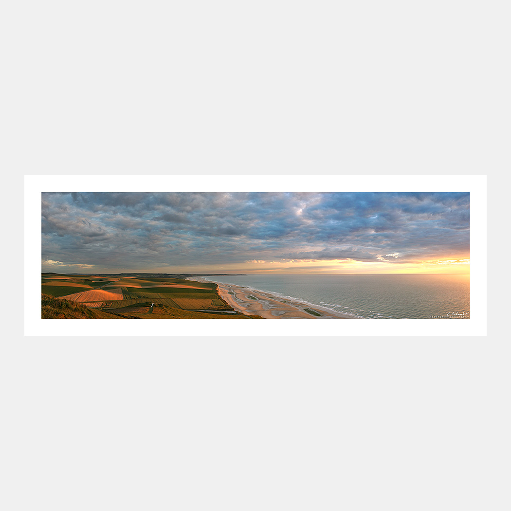 Poster Photo Wissant Cap Gris-Nez - Panoramique depuis le Cap Blanc-Nez - Image de la Côte d'Opale - Hauts-de-France - Nord Pas-de-Calais - Christophe Schambert
