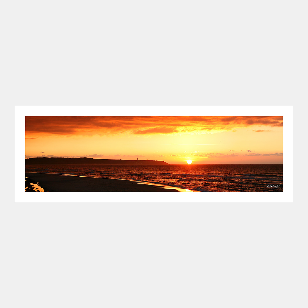 Poster Photo Cap Gris-Nez panoramique - Coucher de soleil sur l'horizon - Image de la Côte d'Opale - Hauts-de-France Nord Pas-de-Calais - Christophe Schambert