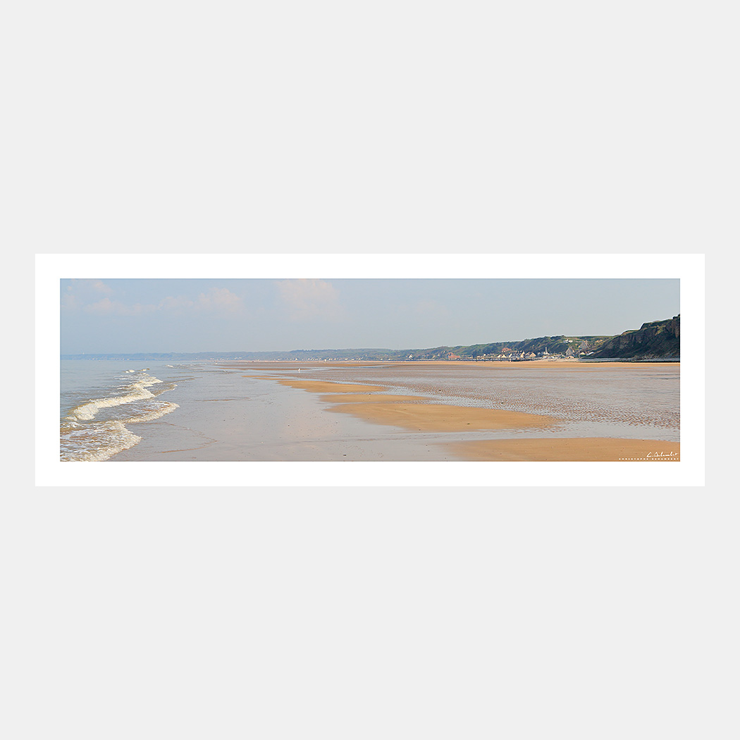 Poster Photo panoramique Omaha Beach - La plage de Vierville - Image de la Côte Normande - Plages du Débarquement - Normandie - Christophe Schambert