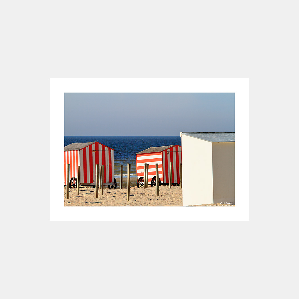 Affiche Poster Photo panoramique De Panne - Cabines de bains - Image de la Cote Belge - Christophe Schambert