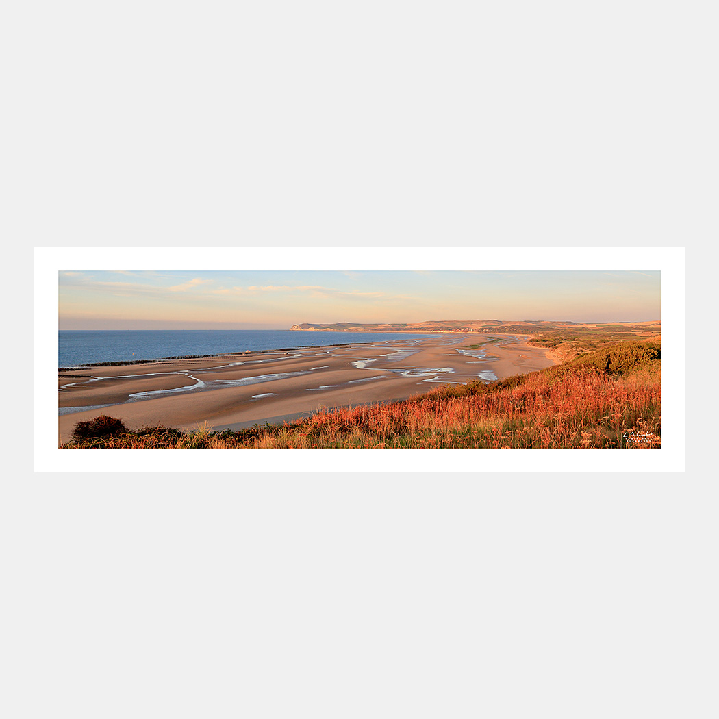 Poster Photo Wissant Cap Blanc-Nez - Panoramique - Plage marée basse - Image de la Côte d'Opale - Hauts-de-France Nord Pas-de-Calais - Christophe Schambert